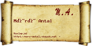 Móró Antal névjegykártya